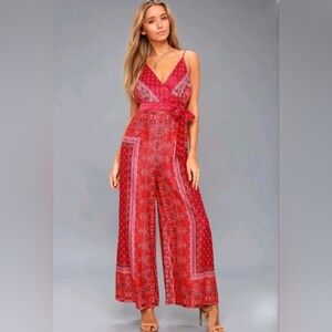 Free People Cabbage Rose Print Jumpsuit size XS